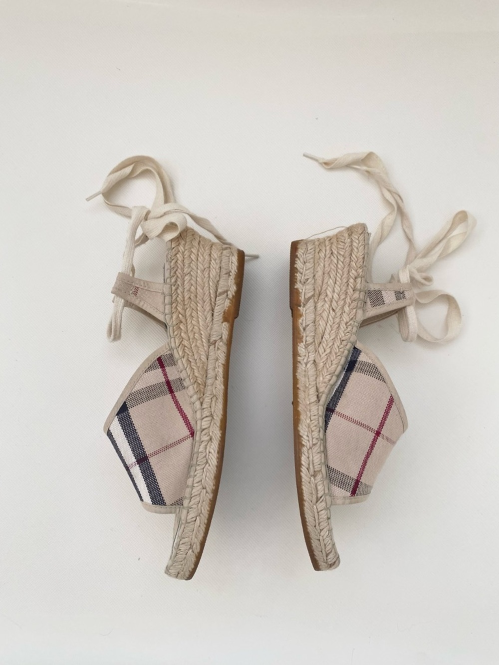 Burberry Nova Check Espadrille Wedge Y2K Style - Picture 3 of 5